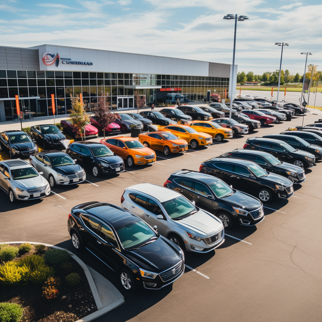 Imagem de carros nas concessionárias Dennis Automotive no Ohio sob nova direção oferecendo serviços de revestimento para carro, moto e iate, proteção de tinta para carro, película para janelas, detalhamento de carro, decalque para frota comercial e decalque para prédio. Image of cars at the newly owned Dennis Automotive dealerships in Ohio offering services including car, moto, and yacht wrapping, car paint film protection, window tinting, car detailing, commercial fleet decal, and building decal.